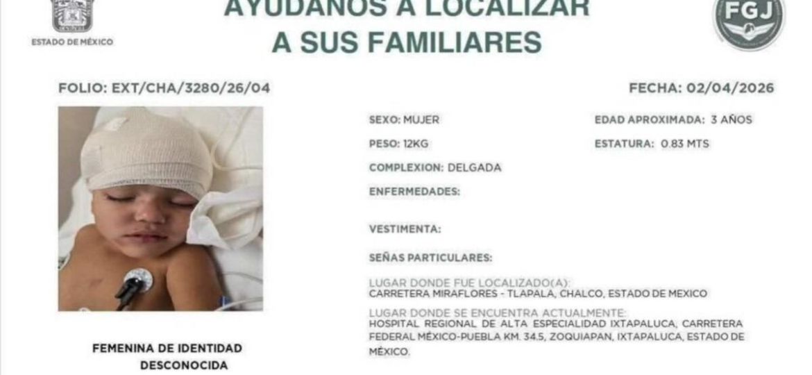 Fiscalia-busca-a-familiares-de-nina-que-sobrevivio-a-accidente-en-la-carretera-Chalco–Miraflores